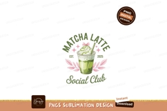 Green matcha latte with pink accents drink beverage Product Image 1