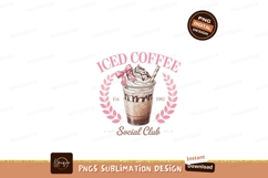 Pink iced coffee drink with bow and wreath image Product Image 1