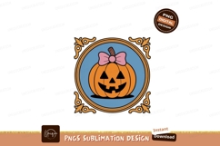 Orange pumpkin with pink bow halloween Product Image 1