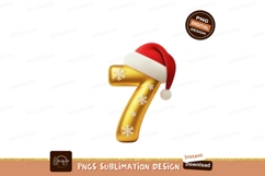 Golden number seven festive holiday decoration image Product Image 1