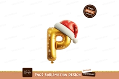 Golden letter p christmas balloon image Product Image 1