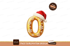 Golden zero numeral festive holiday decoration image Product Image 1