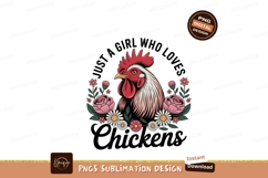 Rooster floral portrait Sublimation P N G chicken flowers Product Image 1