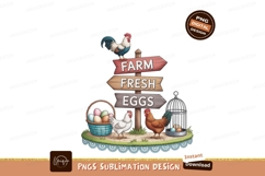 Farm Fresh Eggs Rooster Hens Basket Cage image Product Image 1