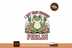 Froggy feeling peace flowers green pink Product Image 1