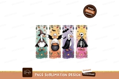 Halloween ducks dressed as witch skeleton bat and cauldron Product Image 1