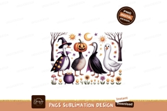 Halloween geese with pumpkin and cauldron witch Product Image 1