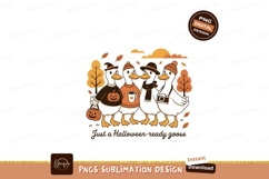Four ducks dressed for autumn and halloween pumpkins Product Image 1