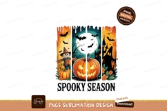 Halloween scarecrow pumpkin haunted castle bats image Product Image 1