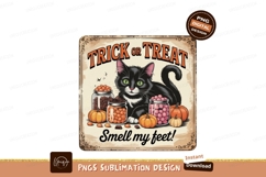 Black cat trick or treat Halloween image Product Image 1
