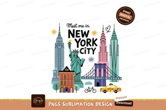 New York City landmarks illustration image Product Image 1