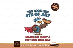 Patriotic Eagle Holding Hot Dog and Book hotdog american Product Image 1