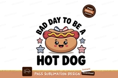 Cute hot dog with patriotic bow and stars hotdog food Product Image 1