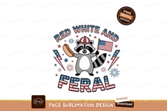 Raccoon holding hot dog and flag hotdog american Product Image 1