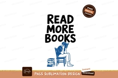 Person reading books on chair blue Product Image 1