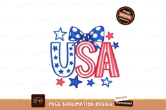 Patriotic U S A Stars Bow blue Product Image 1