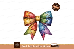 Colorful Puzzle Ribbon autism awareness Product Image 1
