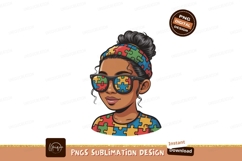 Girl wearing puzzle pattern clothing and sunglasses Product Image 1