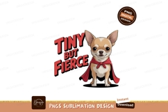Tiny fierce chihuahua wearing red cape puppy Product Image 1