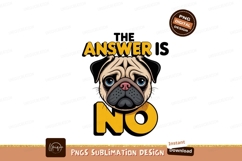 Pug face with yellow text animal cute Product Image 1