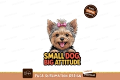 Adorable yorkshire terrier with pink bow puppy canine Product Image 1