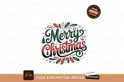 Festive Merry Christmas Wreath Design holiday greeting Product Image 1