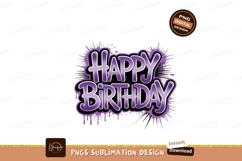 Purple Graffiti Happy Birthday Text image Product Image 1