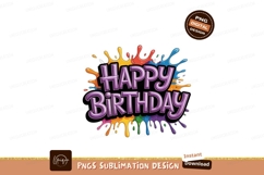 Happy Birthday colorful paint splatter celebration Product Image 1