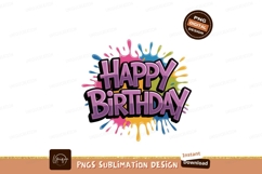Happy Birthday colorful splatter celebration greeting Product Image 1