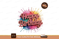 Pink Glittery Birthday Text Splatter celebration greeting Product Image 1