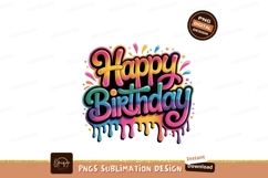 Colorful dripping birthday text celebration greeting Product Image 1