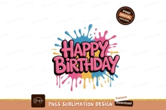 Happy Birthday colorful splash text image Product Image 1