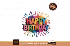 Colorful Happy Birthday Splash celebration festive Product Image 1