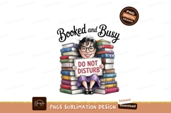 Woman reading surrounded by books library literature Product Image 1