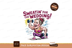 Muscular woman lifting weights for wedding fitness Product Image 1