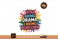 Colorful text splash with popcorn phrase drama Product Image 1
