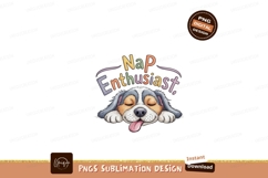 Sleepy dog with colorful text tongue Product Image 1