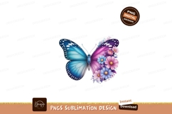 Blue pink butterfly with flowers purple Product Image 1