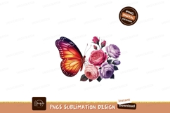 Vibrant butterfly with pink and purple roses orange Product Image 1