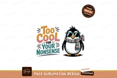 Cool penguin with sunglasses and scarf text Product Image 1