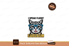 Black cat wearing blue glasses tongue Product Image 1