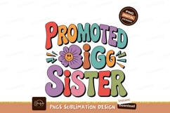 Promoted To Big Sister Colorful Design Sublimation PNG Product Image 1