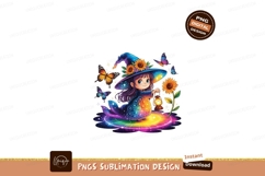 Whimsical Witch With Sunflowers And Butterflies girl Product Image 1