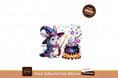 Magical bunny conjuring colorful candies wizard cape Product Image 1