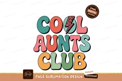 Cool Aunts Club Retro Sublimation Png Product Image 1