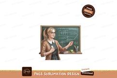 Woman teacher pointing at blackboard education Product Image 1
