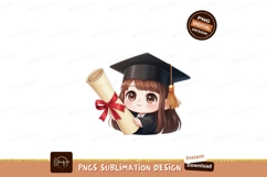 Cute graduate holding diploma graduation scroll Product Image 1