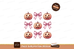 Jackolanterns and pink bows pumpkin halloween Product Image 1