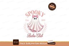 Spooky ghost with pink bow and laurel wreath image Product Image 1