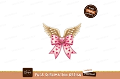 Pink Bow Heart Wings ribbon Product Image 1